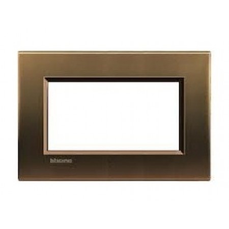 Placa ornament 4 module metal Bronz Bticino Living Light